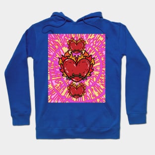 Flames Burning Heart On Fire Hoodie